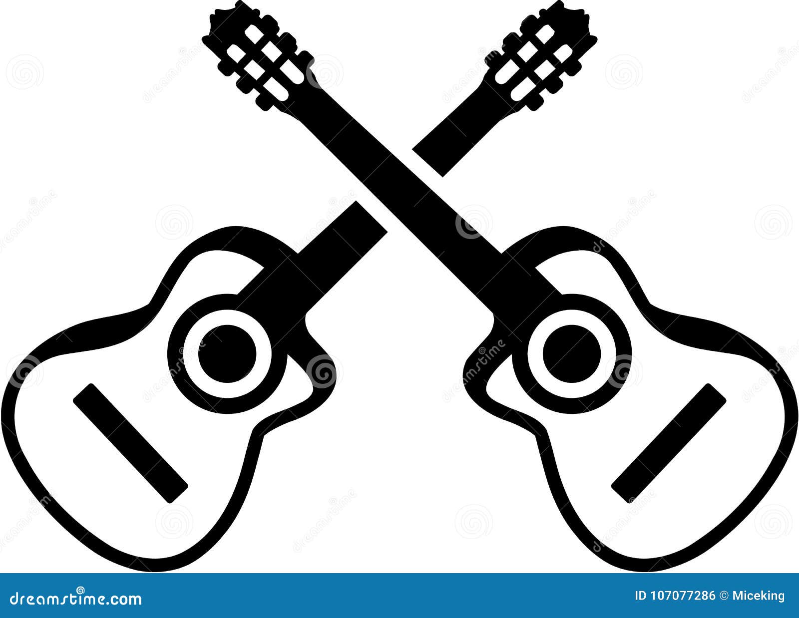 Acoustic Guitars Crossed Stock Vector Illustration Of Melody 107077286