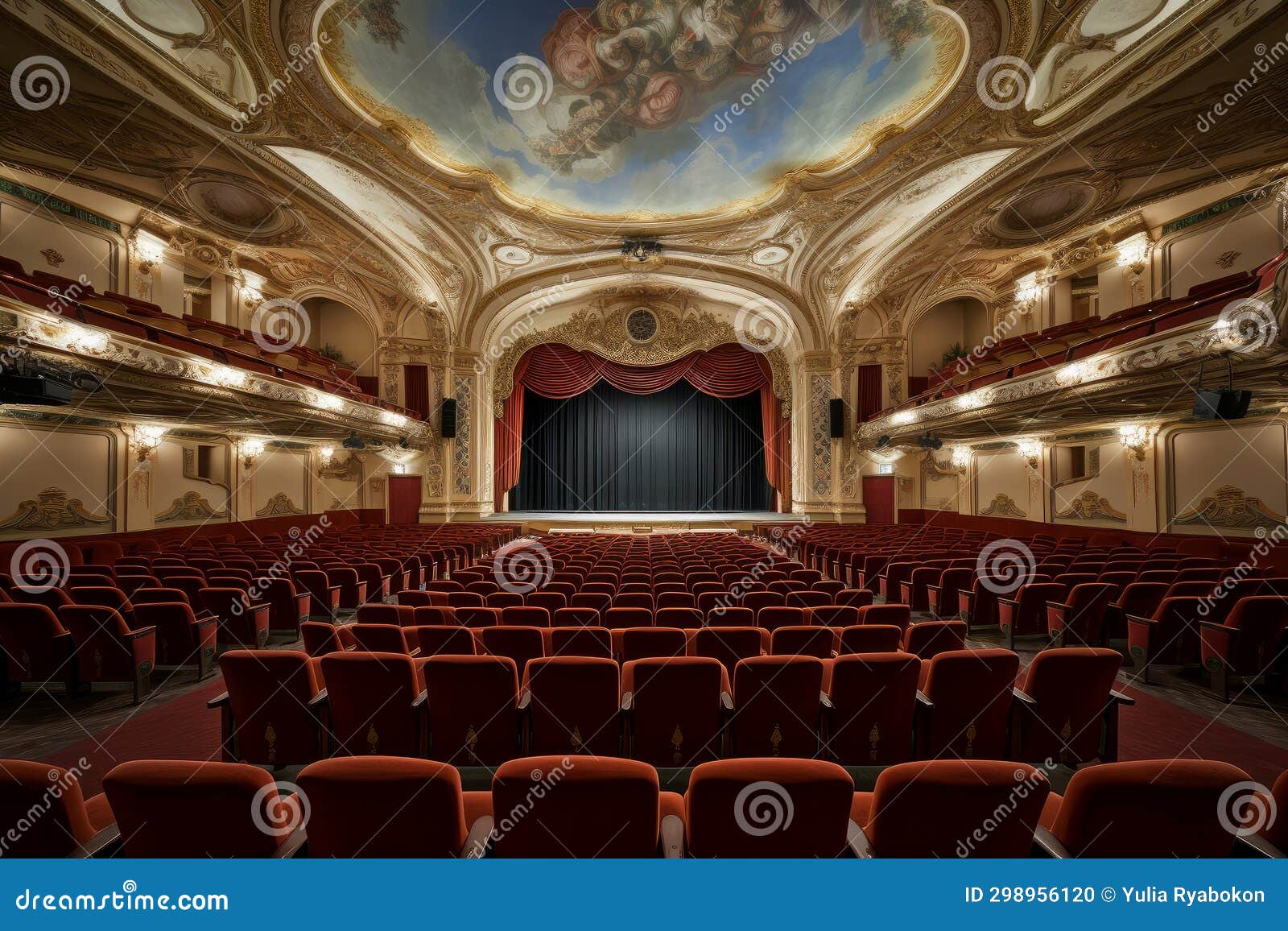 acoustically-superb interior theater hall. generate ai