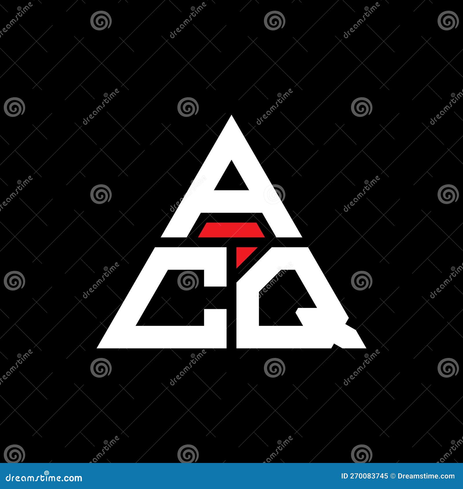 acq triangle letter logo  with triangle . acq triangle logo  monogram. acq triangle  logo template with red