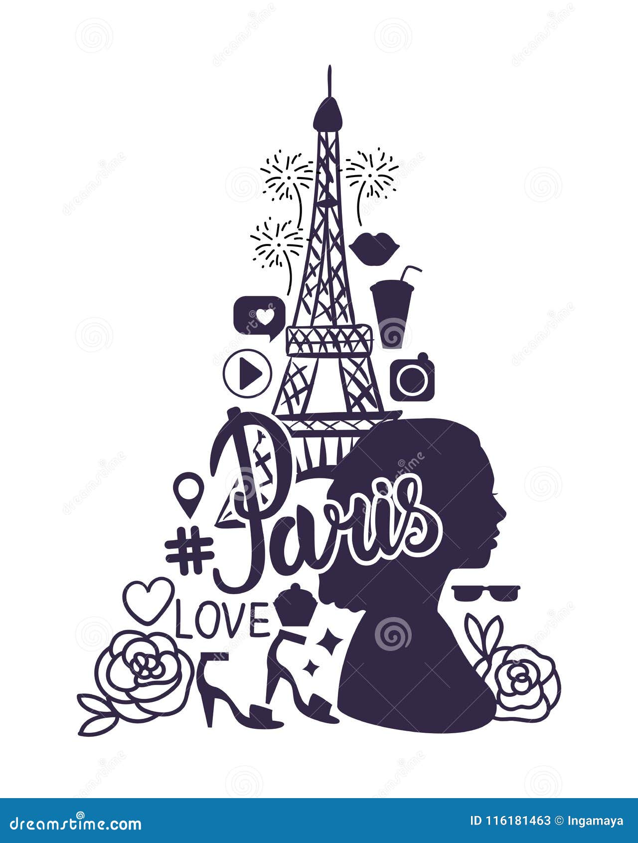 Acquisto Di Vettore A Parigi Disegno Della Mano Della Torre Eiffel Illustrazione Vettoriale Illustrazione Di Arte Siluetta