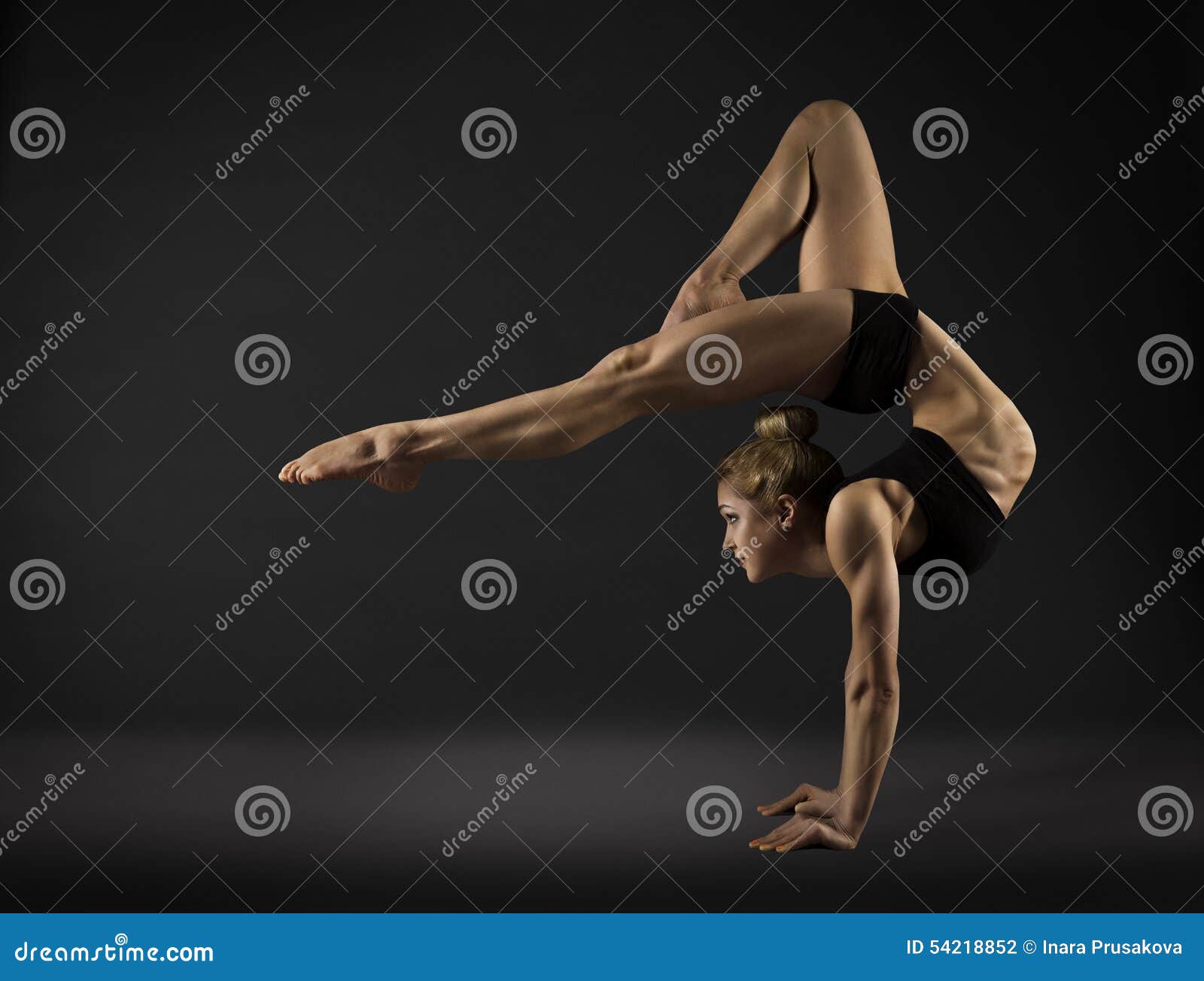 acrobat performer, circus woman hand stand, gymnastics back bend