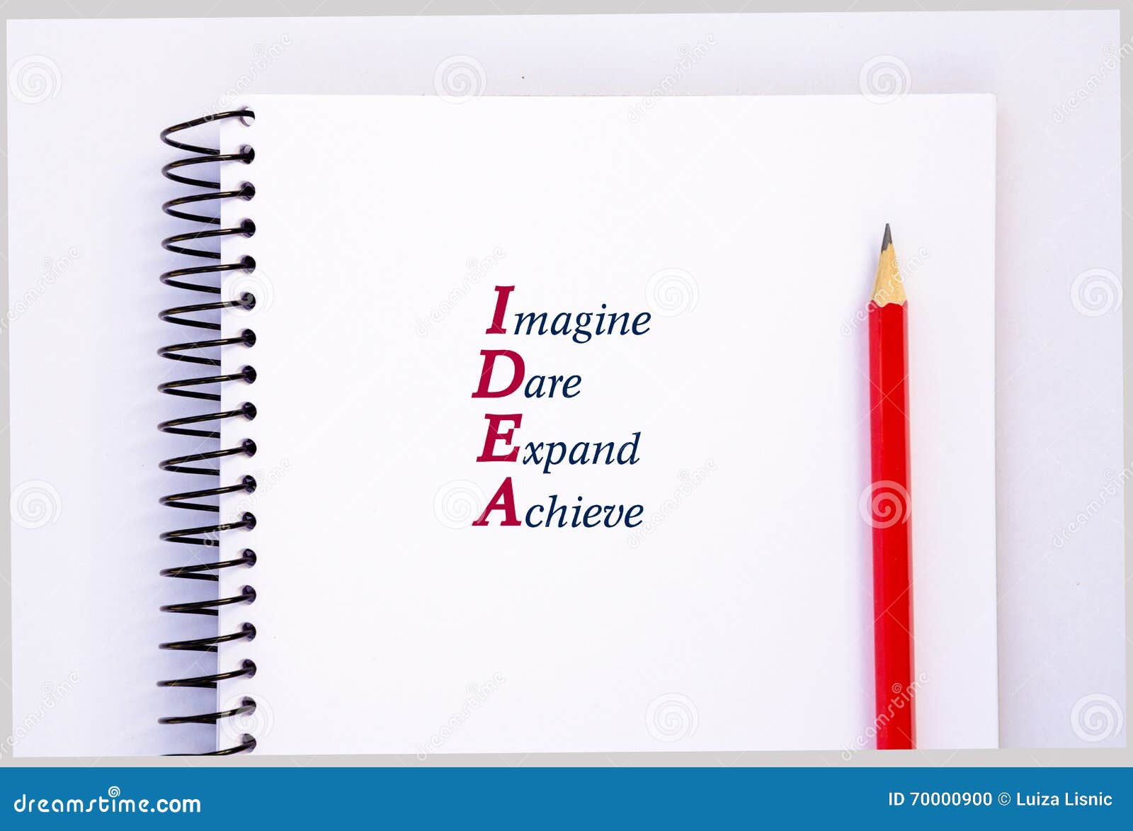 acronym idea - imagine, dare, expand, achieve. concept