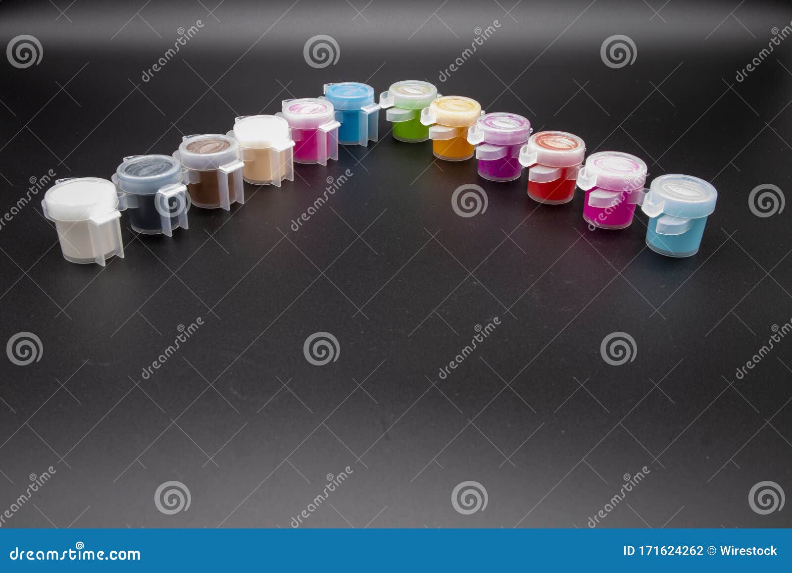 Acrylic Paint Pots for Hobbies Stock Photo Image of color, white