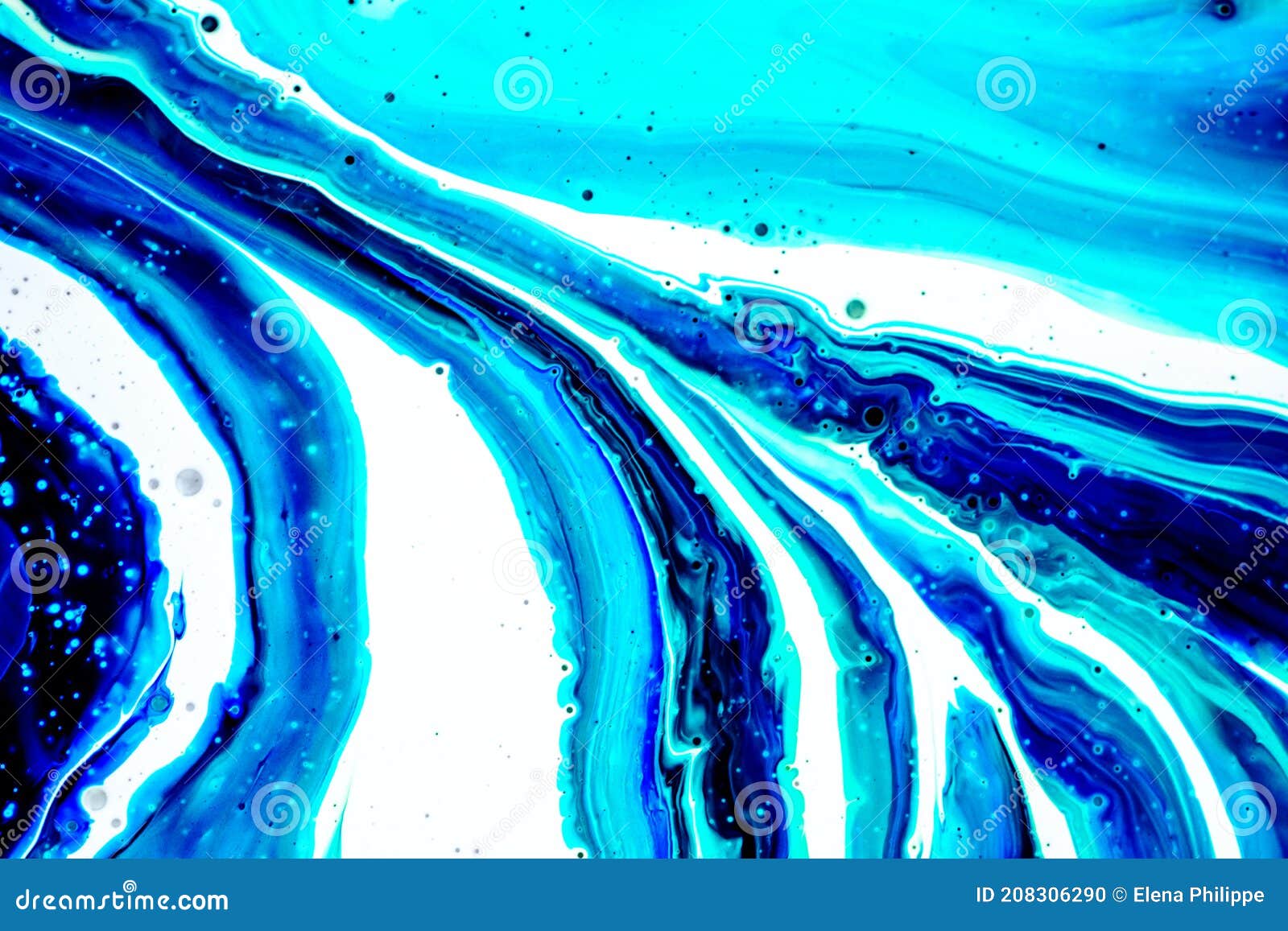 Acrylic Paints. Abstract Galaxy Marble Wallpaper. Beautiful Mixed Blue,  Azure and White Colors Stock Photo - Image of drawing, fantasy: 208306290
