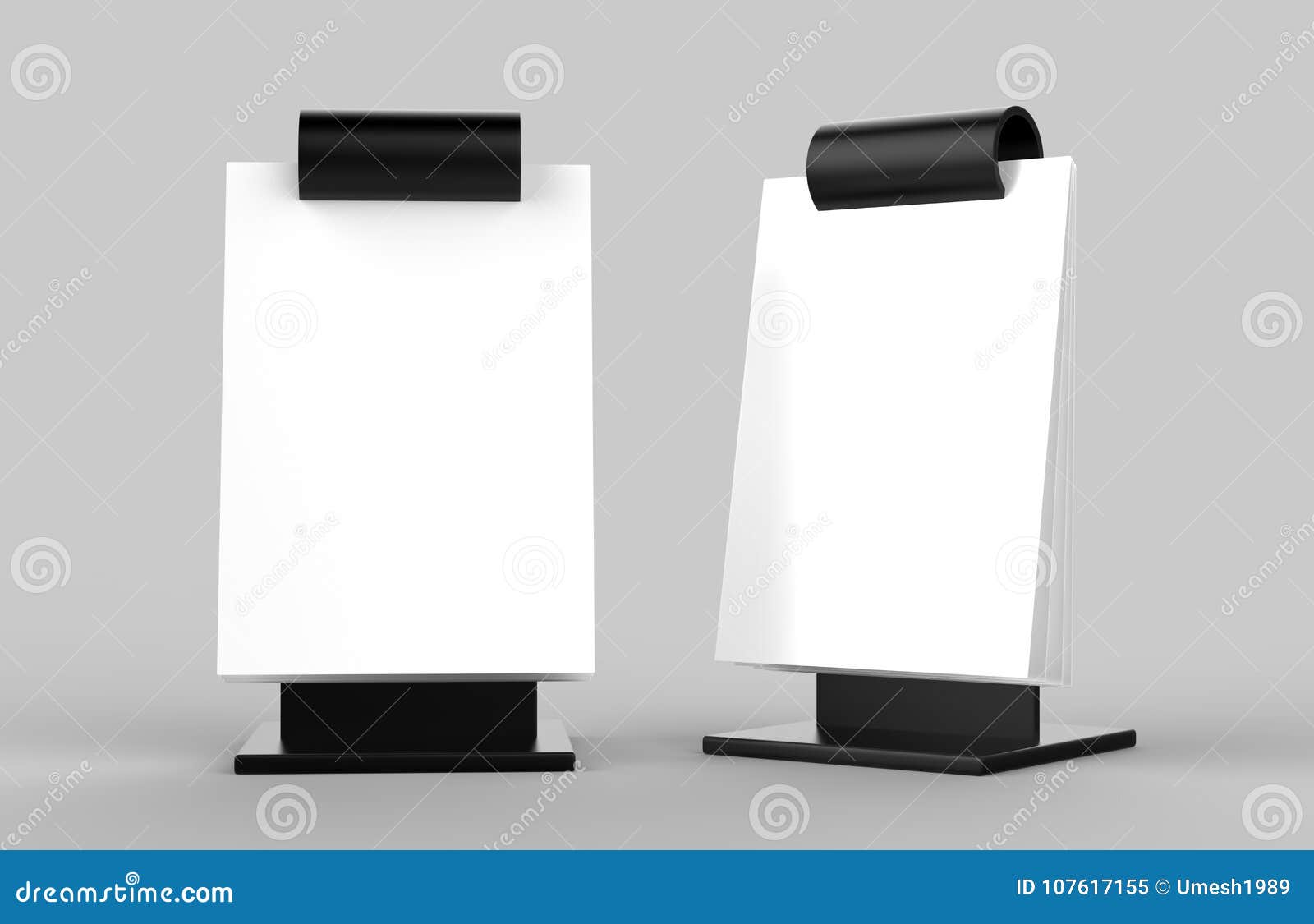 acrylic a5 size flip menu holder. 3d render .