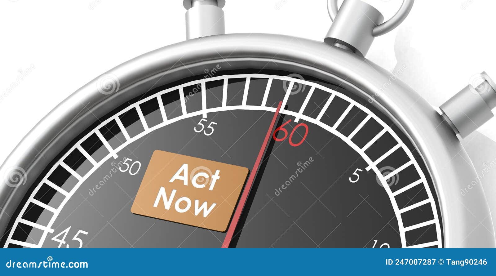 Act now word and stopwatch stock illustration. Illustration of clock
