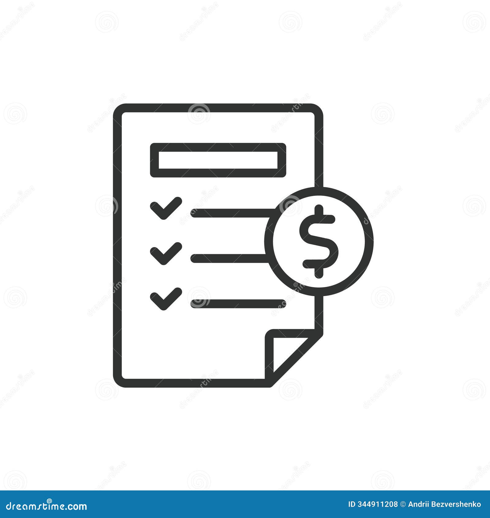 act of work performed form, icon in line . work, performed, form, task, report, activity, completion on white