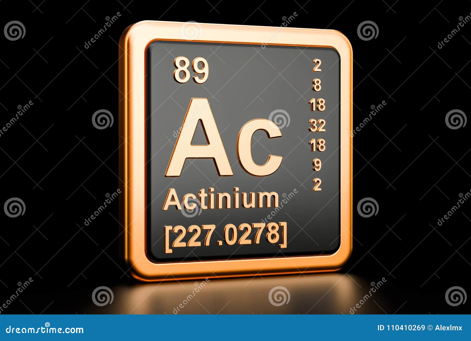 Actinium Ac Chemical Element. 3D Rendering Stock Illustration - Illustration of school, sign: