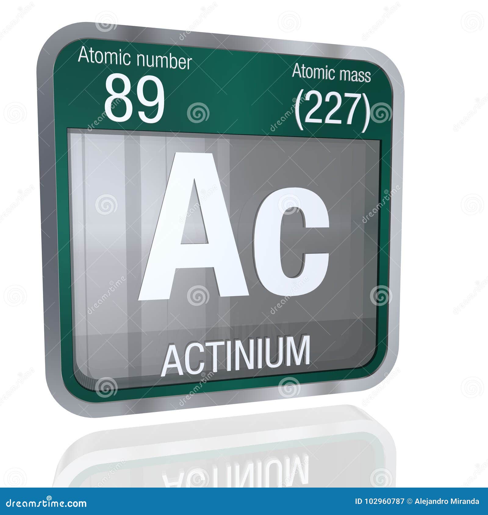 Symbol Metallic Border Shape Actinium With ... In And Square
