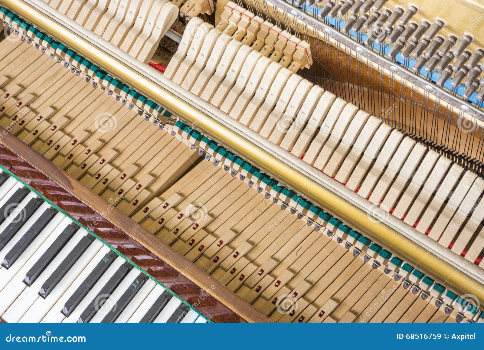 Action Mechanics of an Upright Piano Stock Image Image of fortepiano