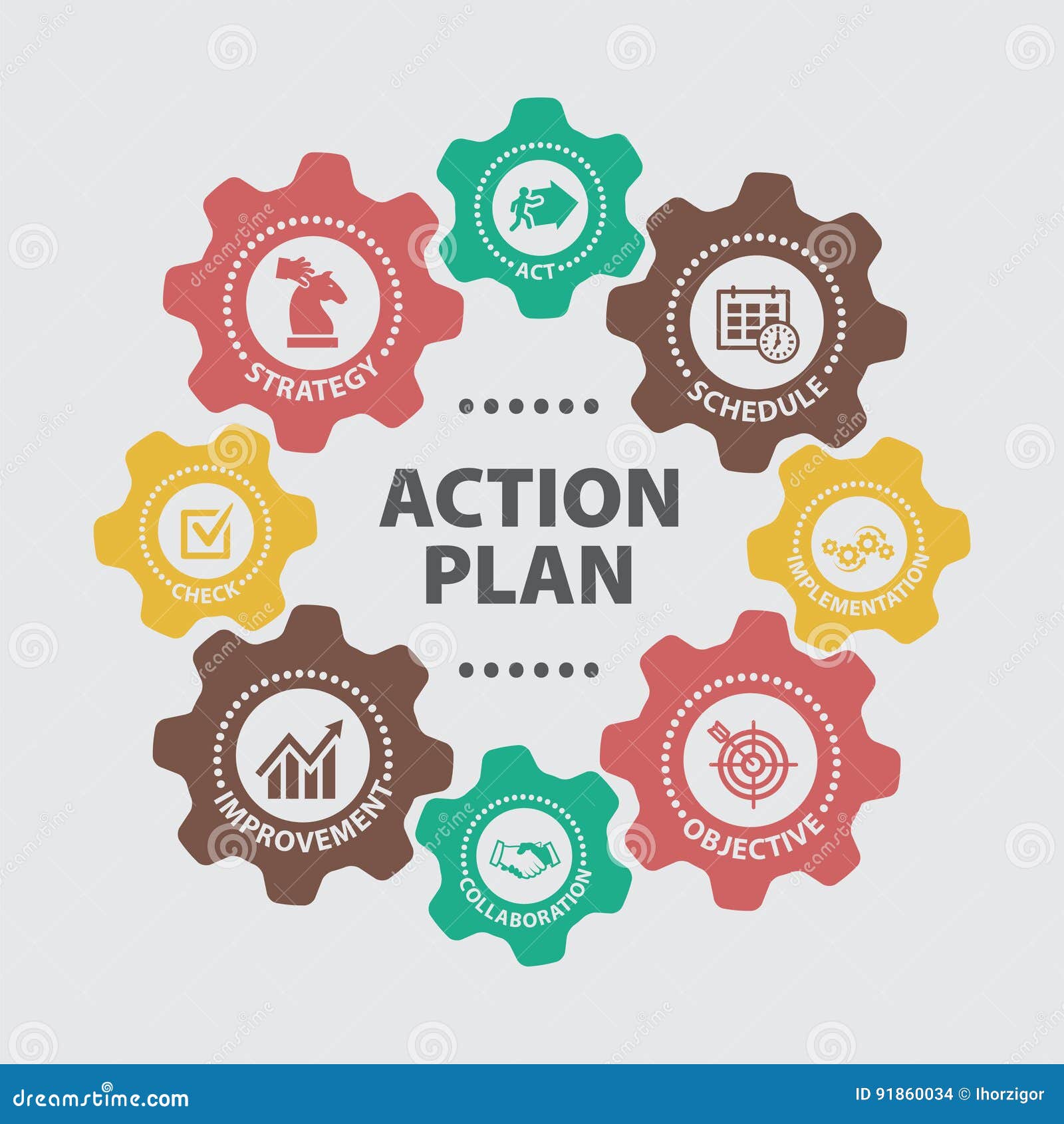 action plan. concept with icons.