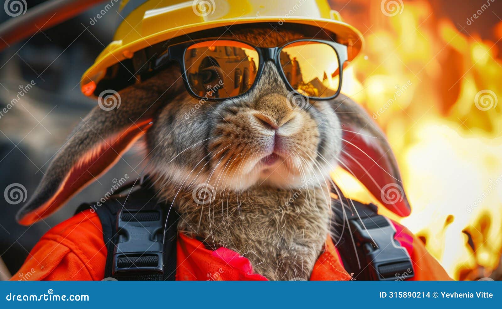 action rabbit: the heroic firefighter bunny. generative ai