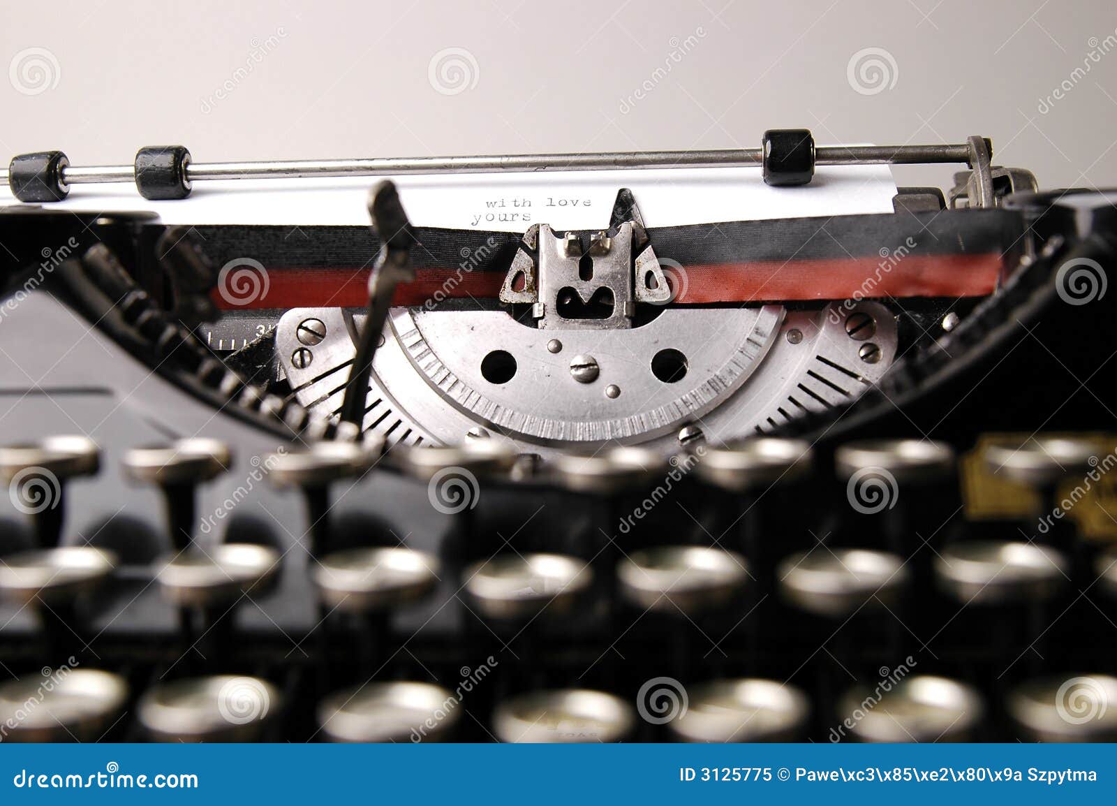 Action shot of typewriter stock image. Image of typing 3125775