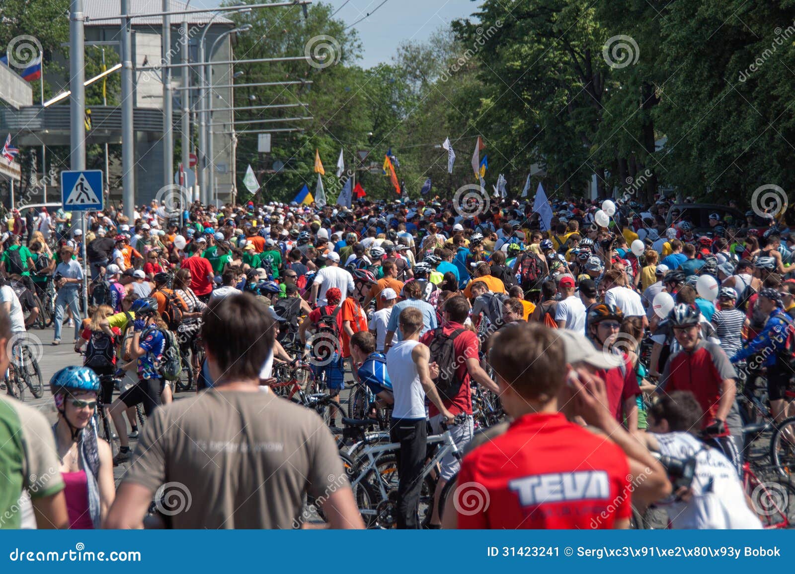 Action within the Ukrainian Bicycle Day in Kharkiv Editorial Photo