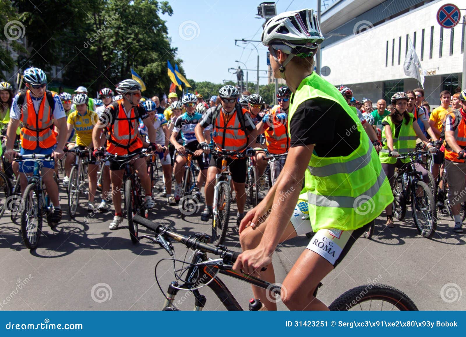 Action within the Ukrainian Bicycle Day in Kharkiv Ukraine Editorial