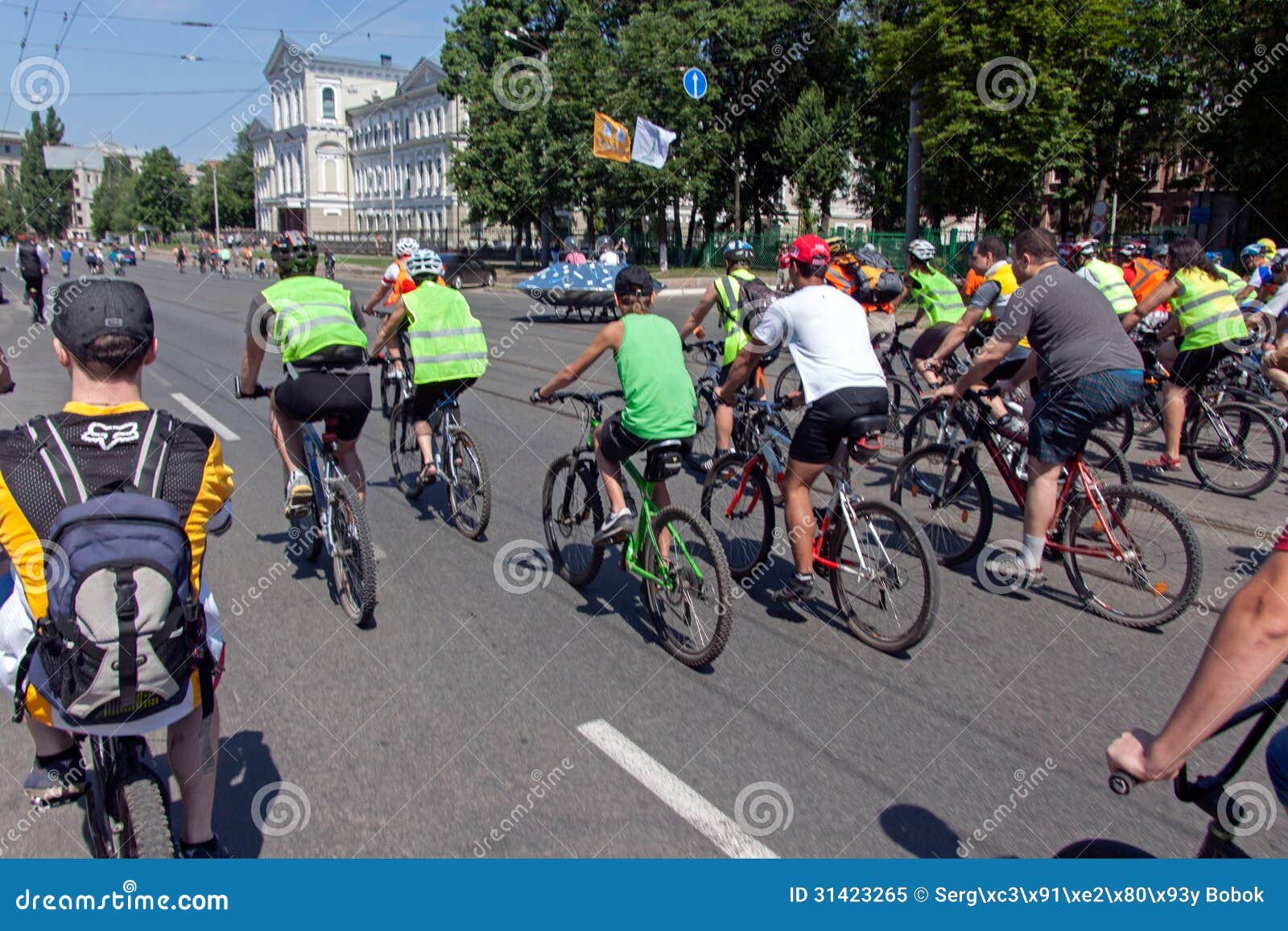 Action within the Ukrainian Bicycle Day in Kharkiv Ukraine Editorial