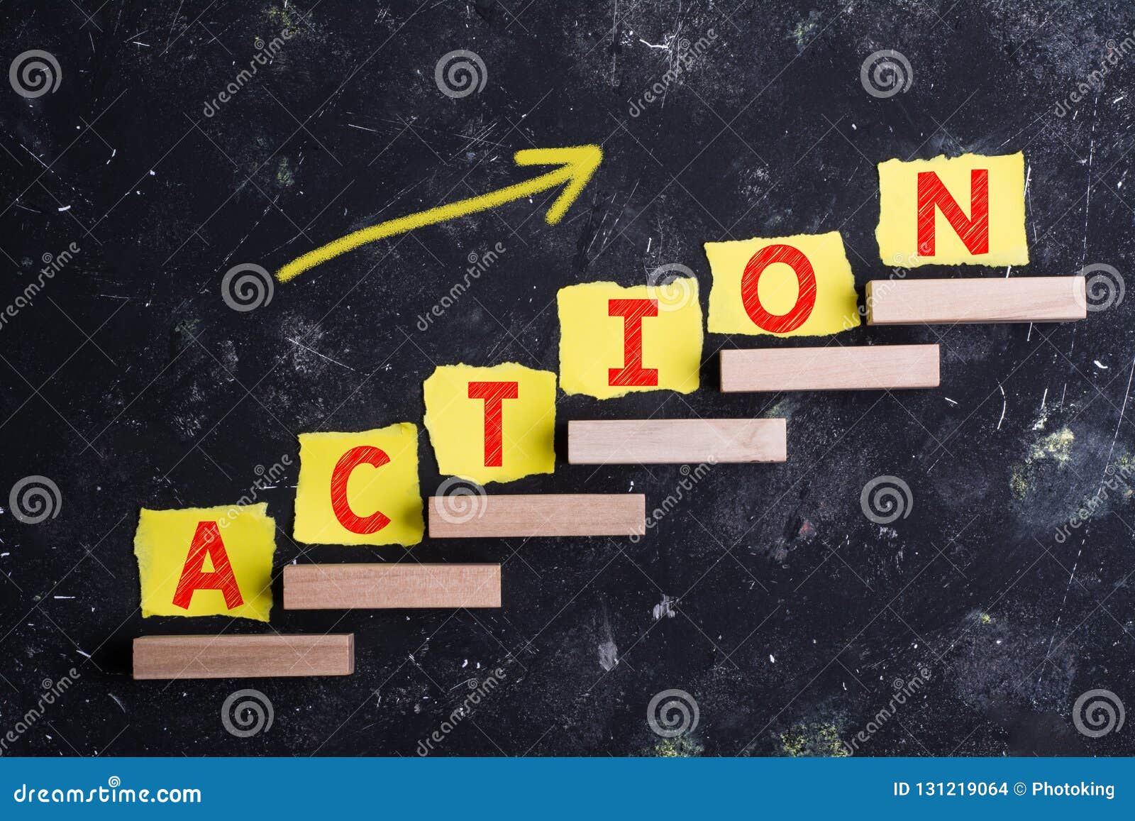 action word on steps