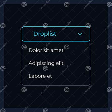 Activated Dropdown List UI Element Template Stock Vector - Illustration ...