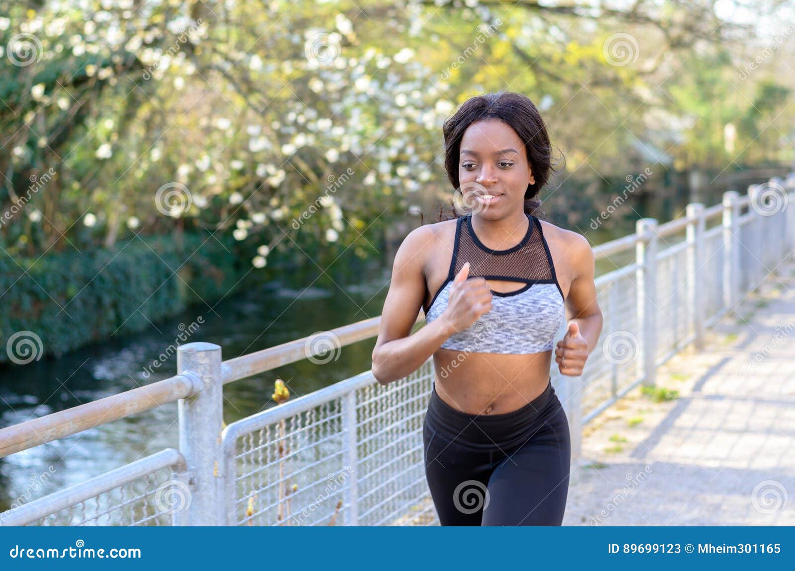 Theme is Sport and Health. Beautiful Young Caucasian Woman with Big Breasts  Athlete Runner Stands Resting on Running Stock Image - Image of active,  athlete: 122752155