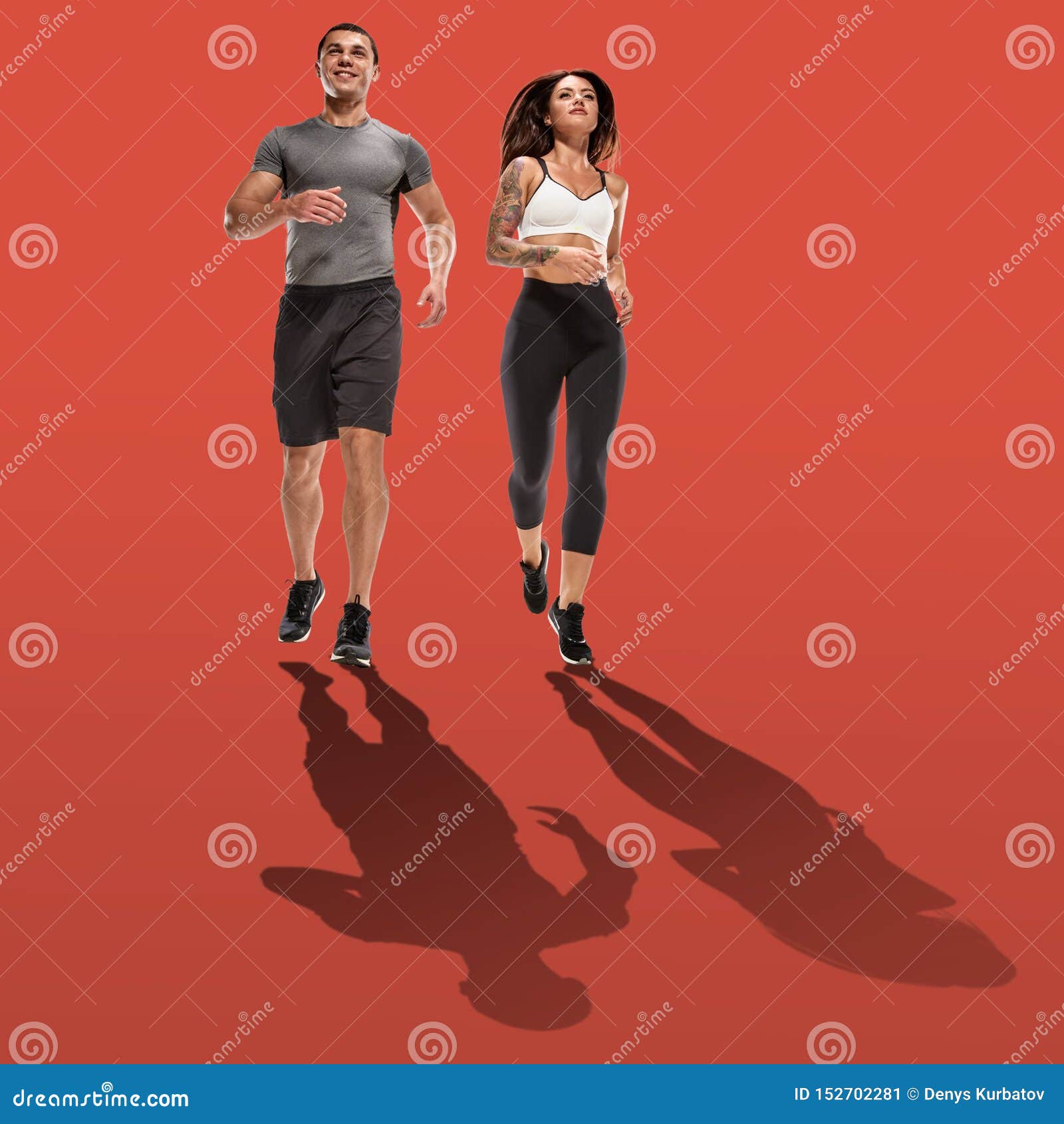 Active couple running stock image. Image of background 152702281
