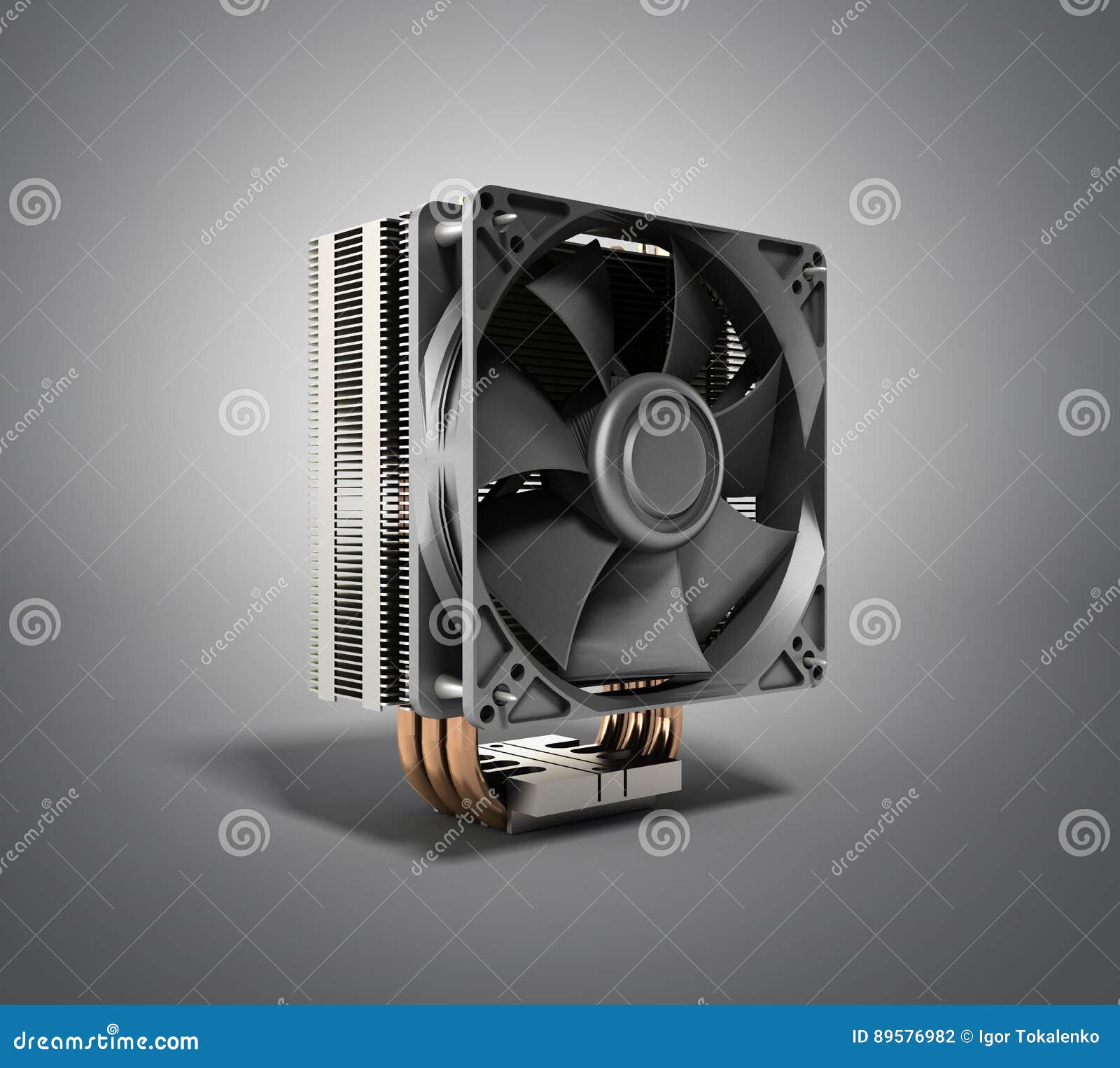 Active CPU Cooler with the Aluminum Finned Heatsink and the Fan Stock