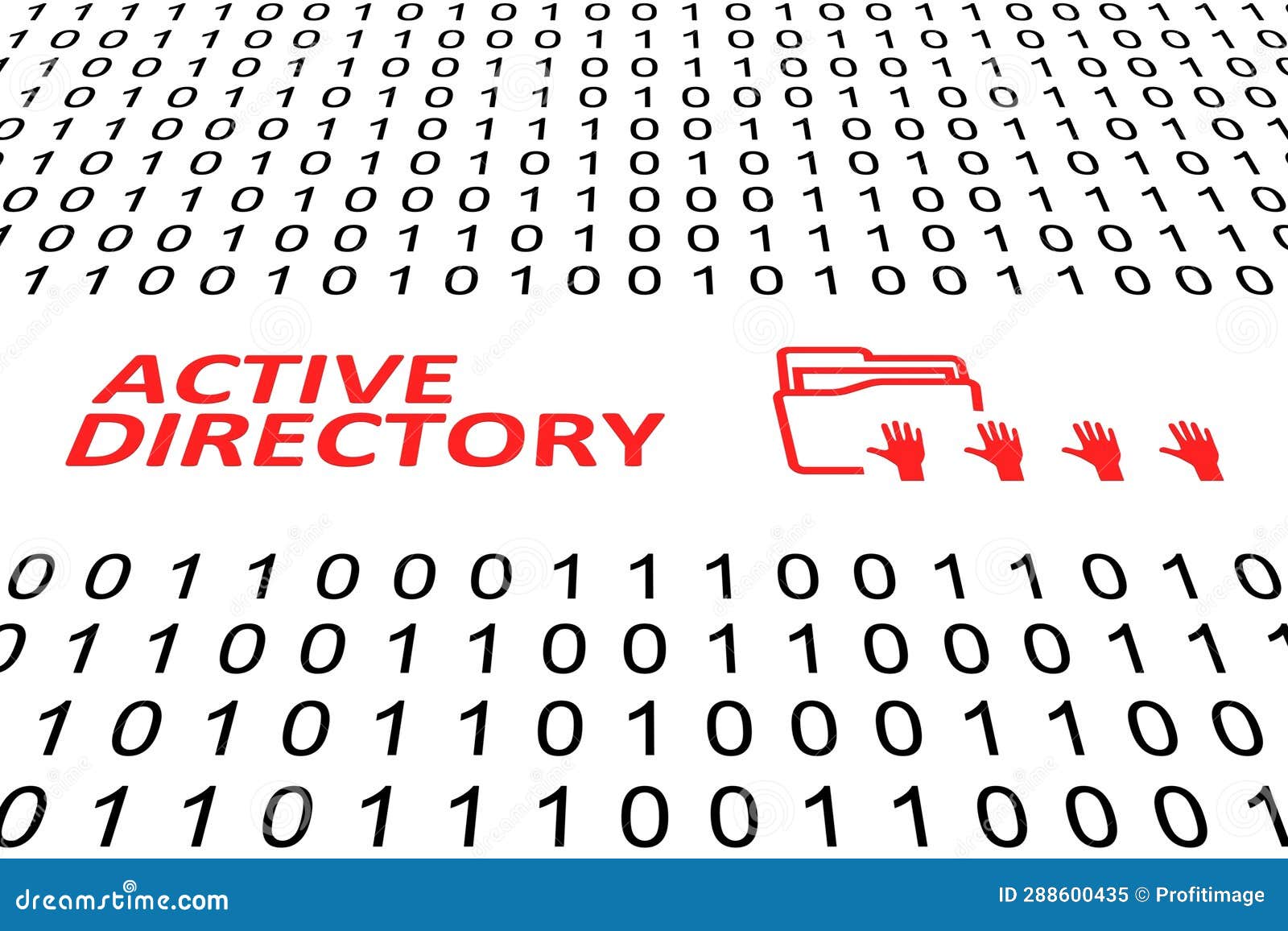 active directory concept binary code 3d