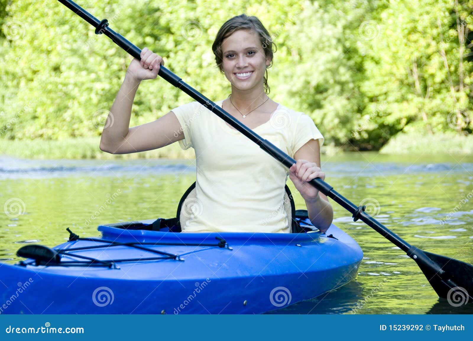 Active female in Kayak stock photo. Image of female, lifestyle - 15239292