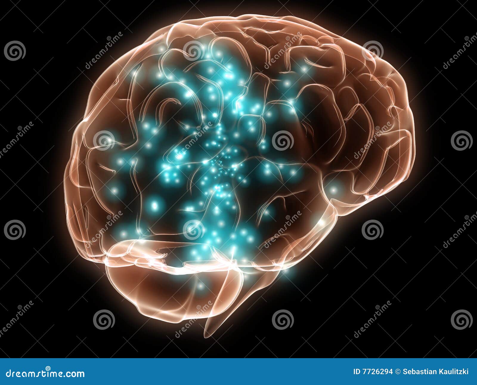 Active human brain stock illustration. Illustration of human 7726294