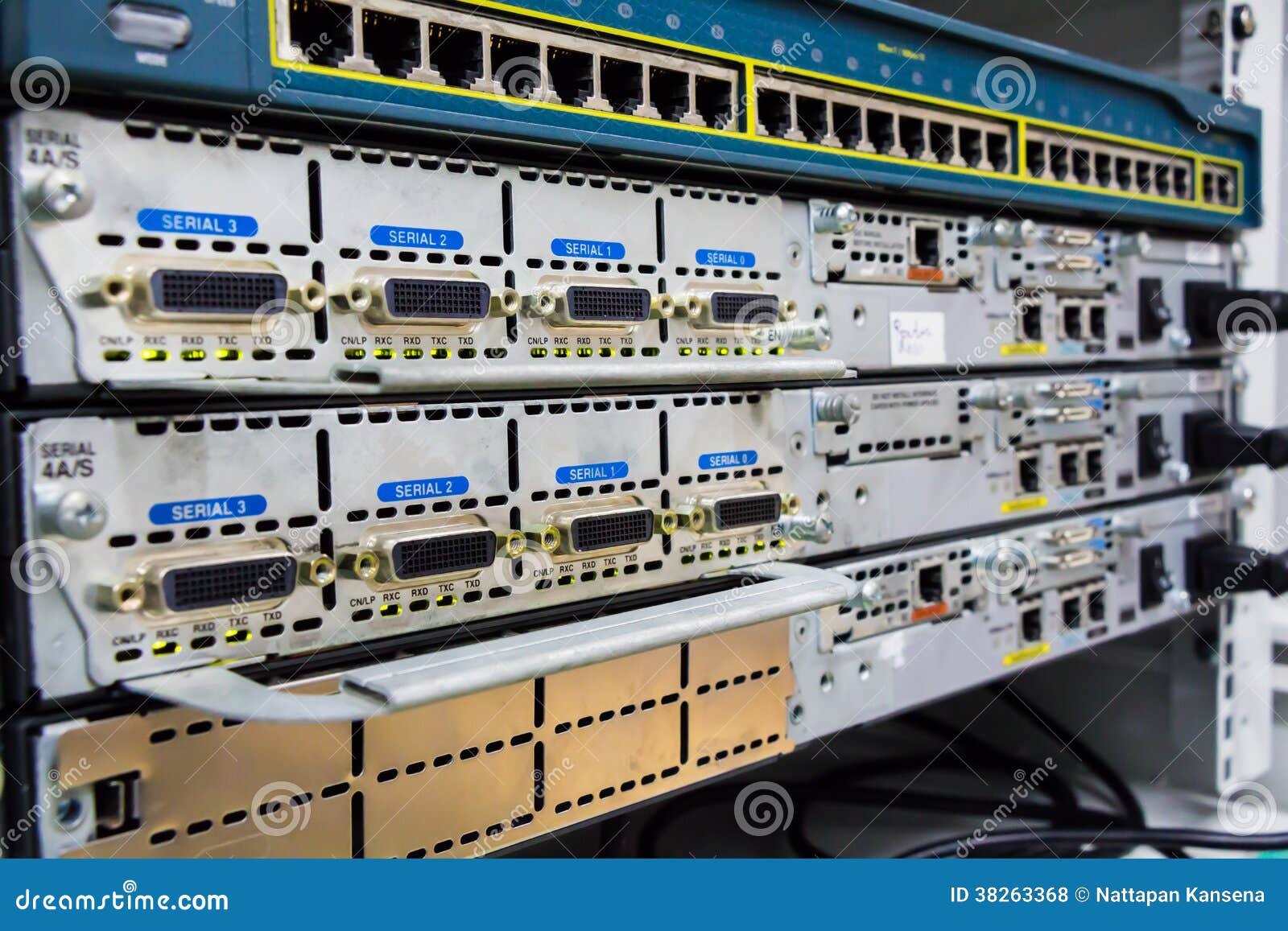 Active network equipment. stock photo. Image of global 38263368