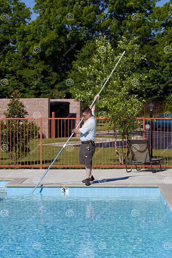 Active Pool Service Technician Stock Image Image of clean, male 9674175