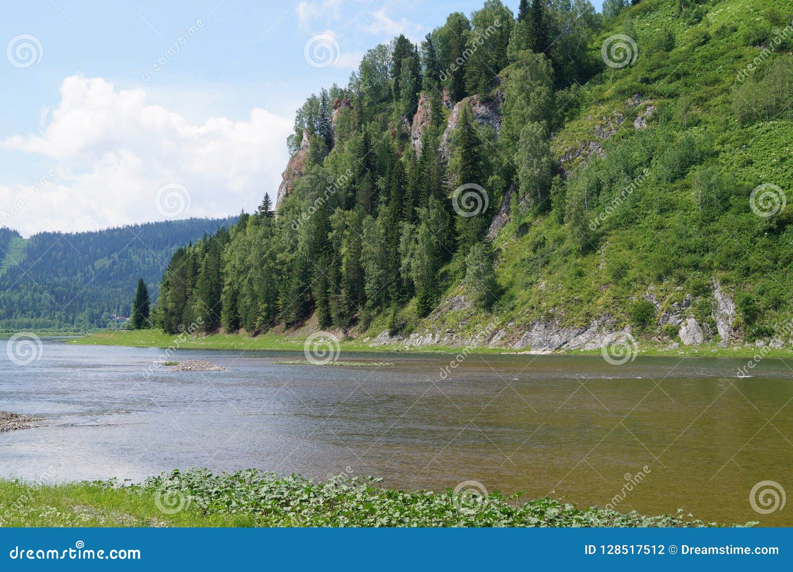 Active Rest On The Beautiful River In Siberia In Summer Stock Photo