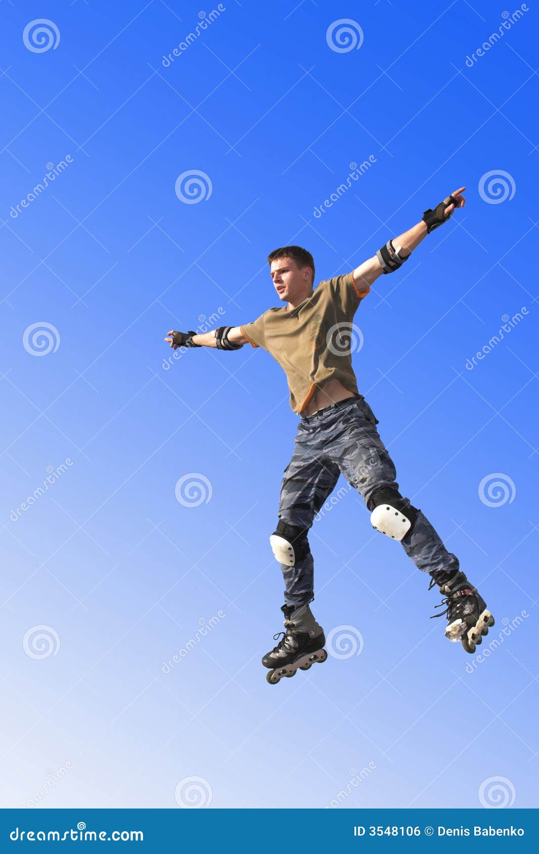 Active roller boy jumping stock photo. Image of move, rollerskate 3548106