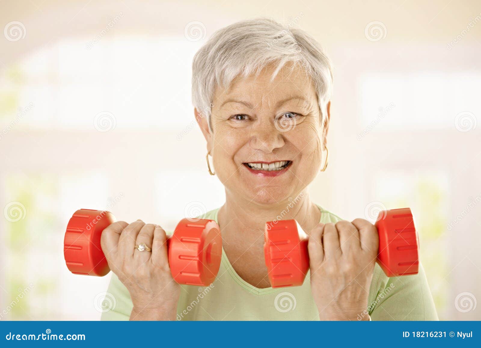 active senior woman doing exercises