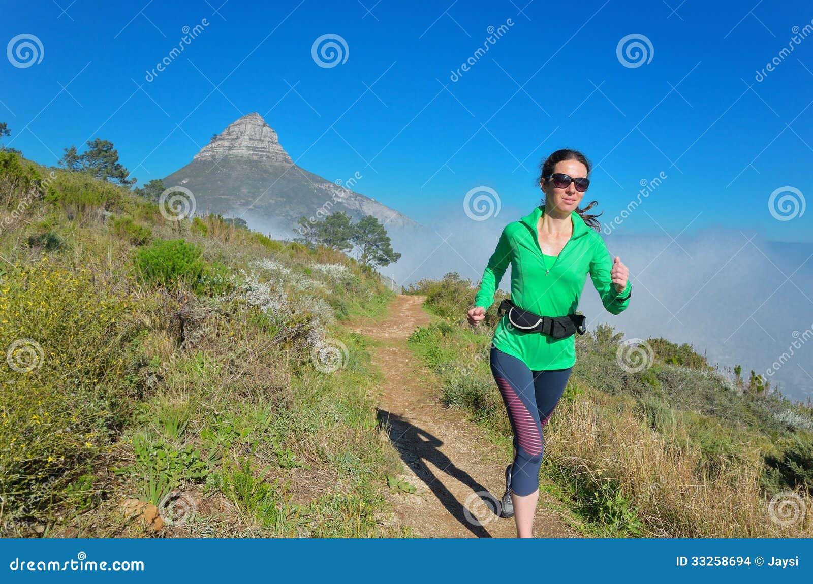 Active Woman Runner Runs Trail Stock Photo - Image of person, outdoor