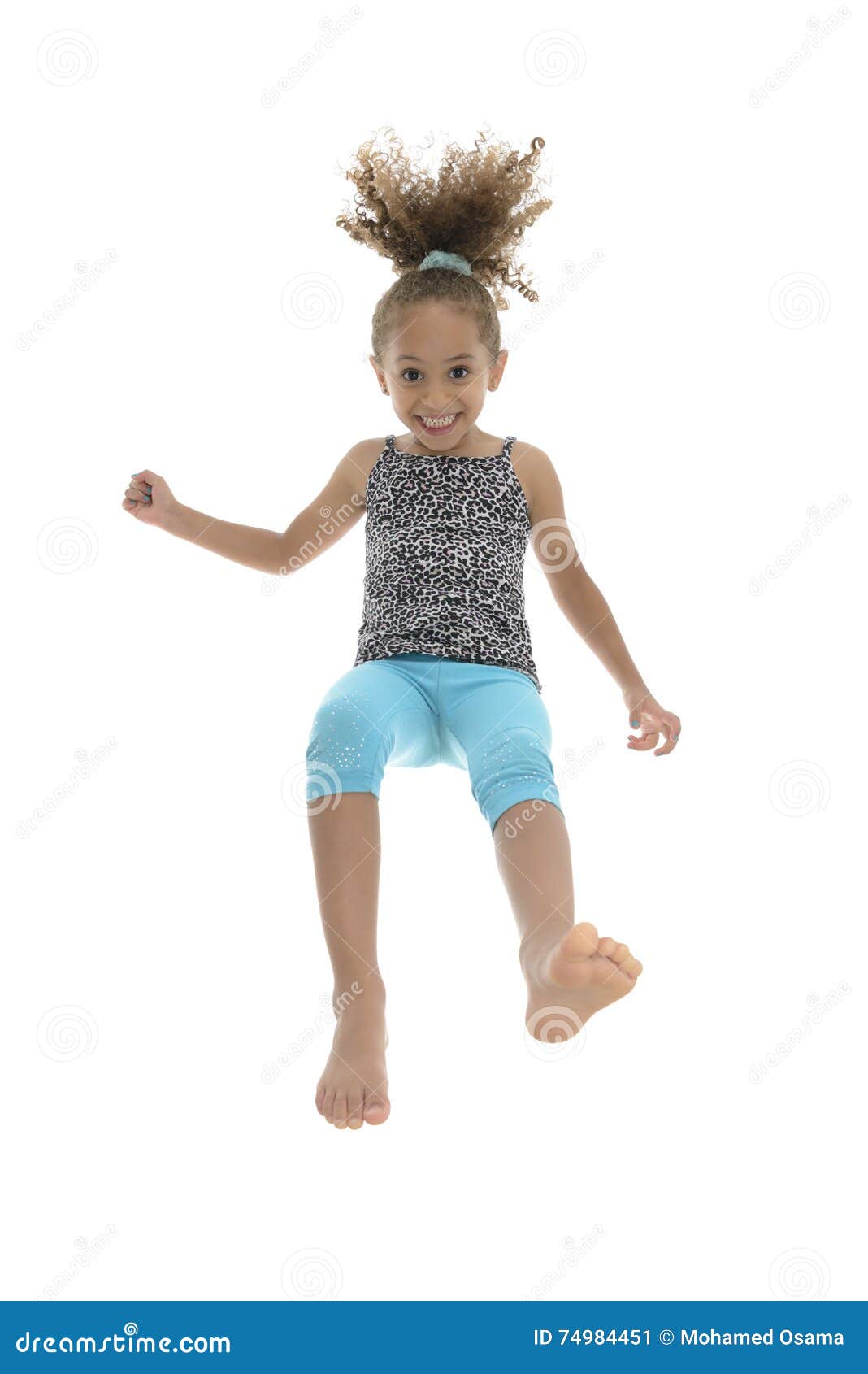 Active Young Joyful Girl Jumping with Joy Stock Image Image of human