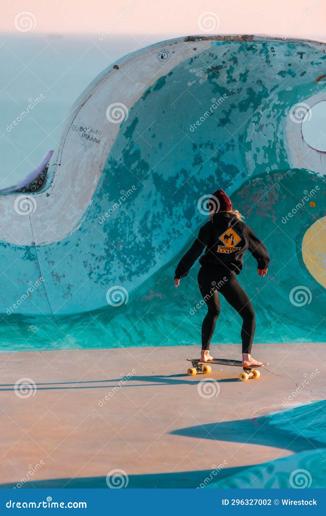 Active Young Man Performing a Skateboarding Trick on a Ramp in Morocco