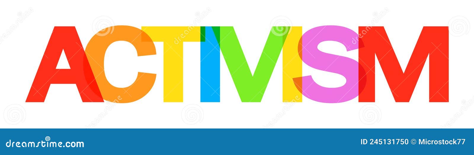Activism Word Banner Multicolor, Vector Illustration Stock Vector Illustration of isolated