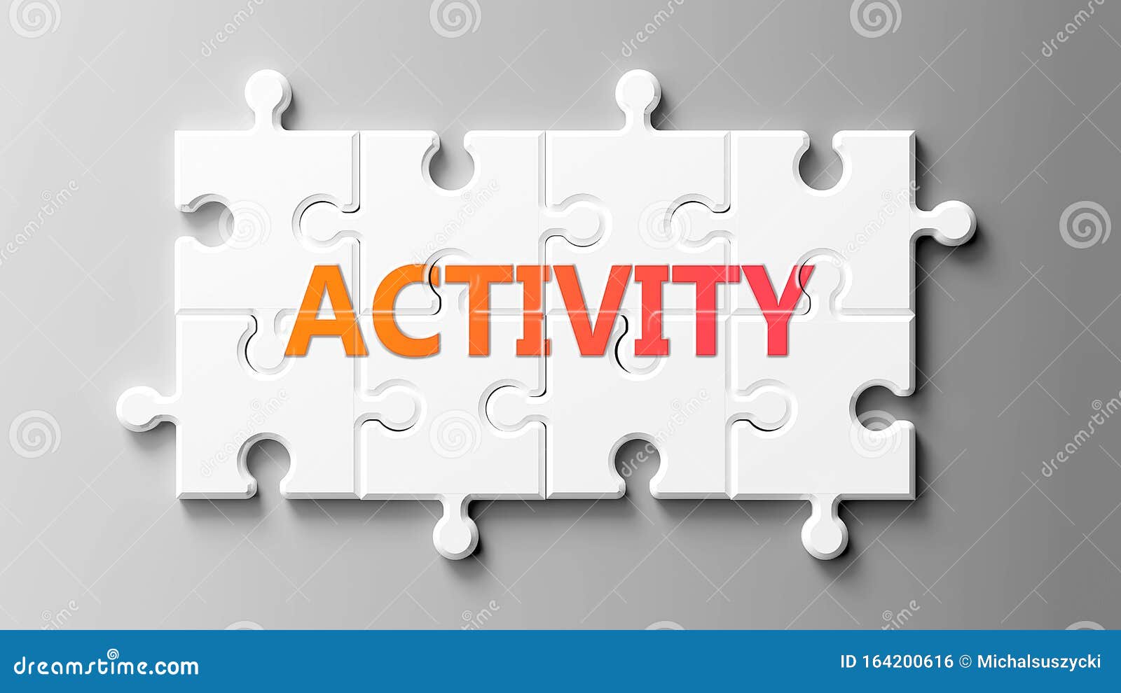 activity complex like a puzzle - pictured as word activity on a puzzle pieces to show that activity can be difficult and needs