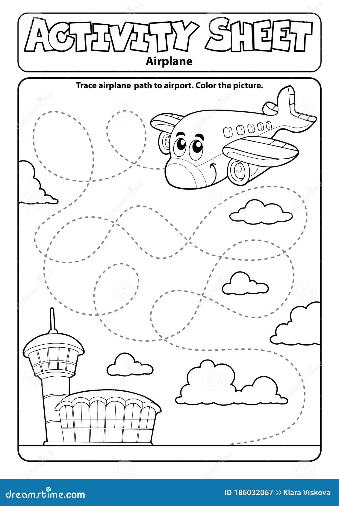 activity sheet airplane theme 1