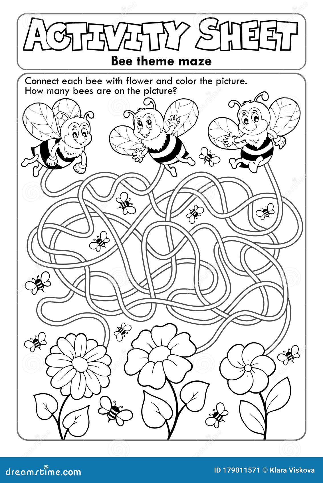 activity sheet bee theme 1