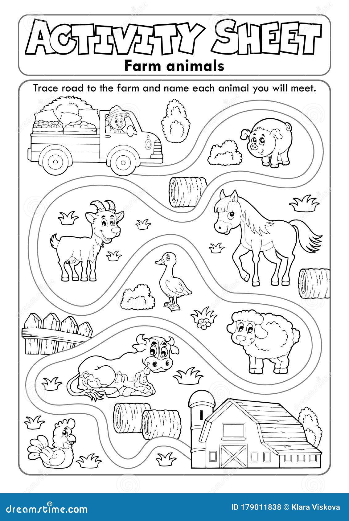 activity sheet farm animals 2