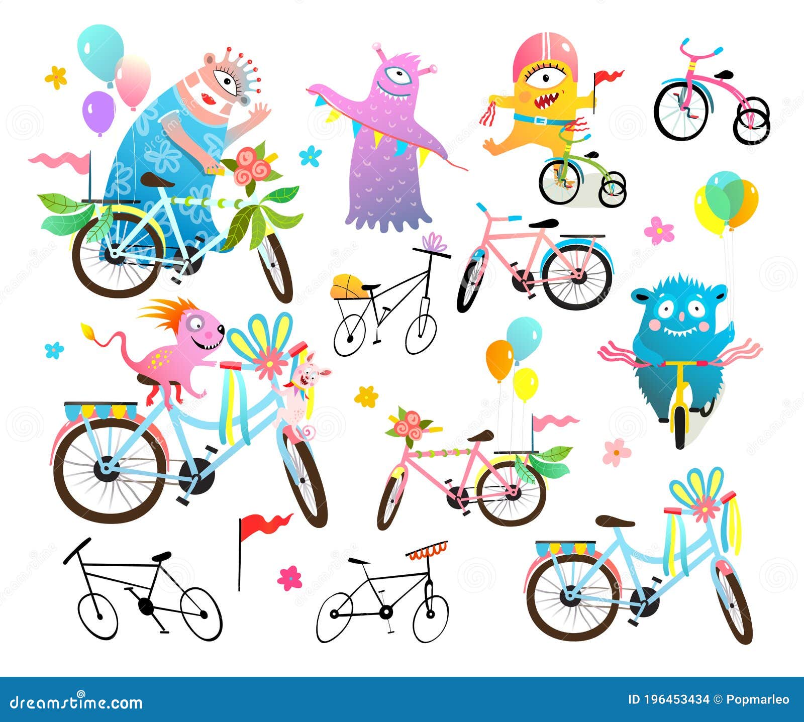Acto De Desfile De Decoración De Bicicletas Clipart Para Niños Ilustración  del Vector - Ilustración de bicicleta, cabritos: 196453434
