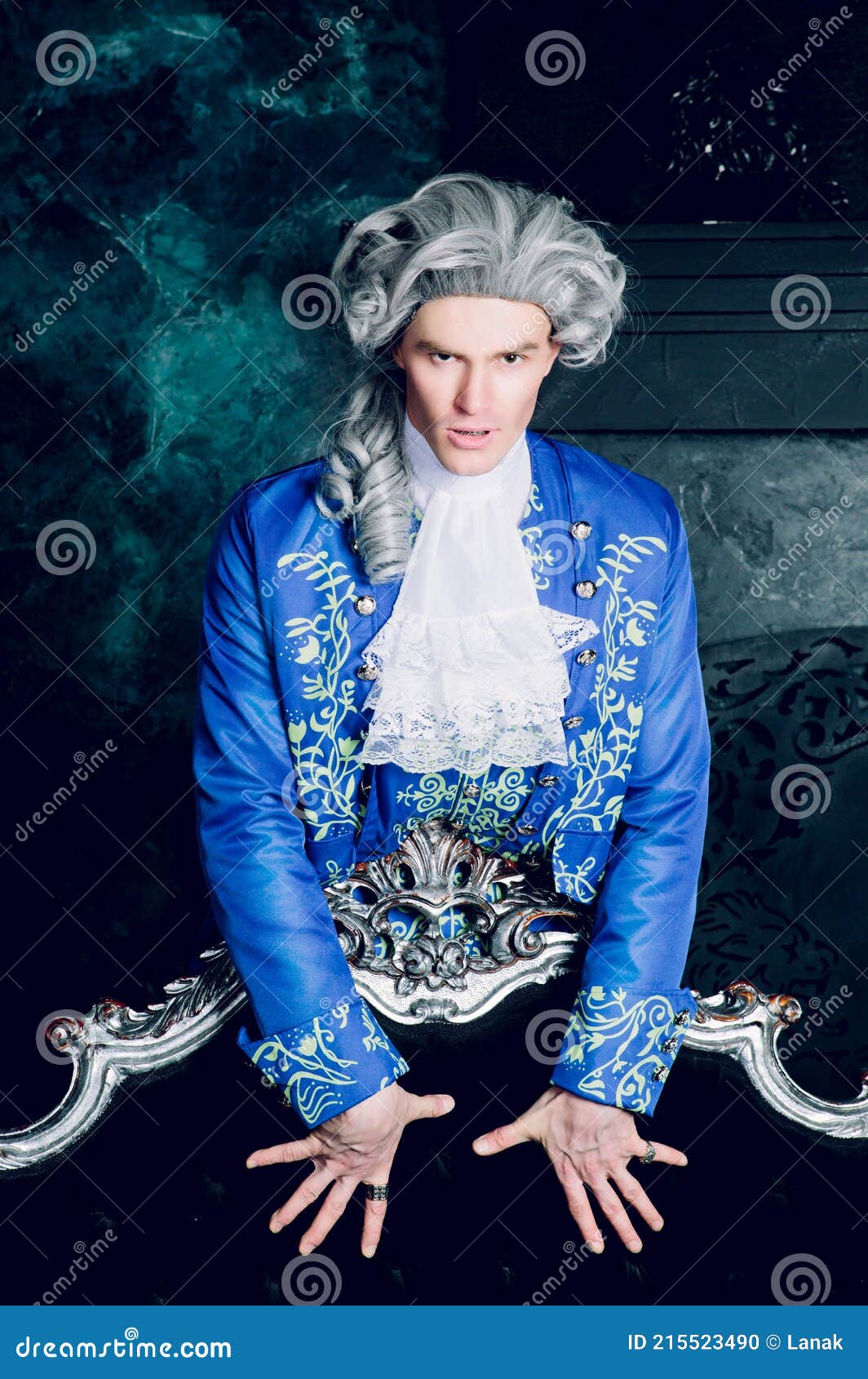 Aristocrat wearing a wig stock photo. Image of curly 215523490