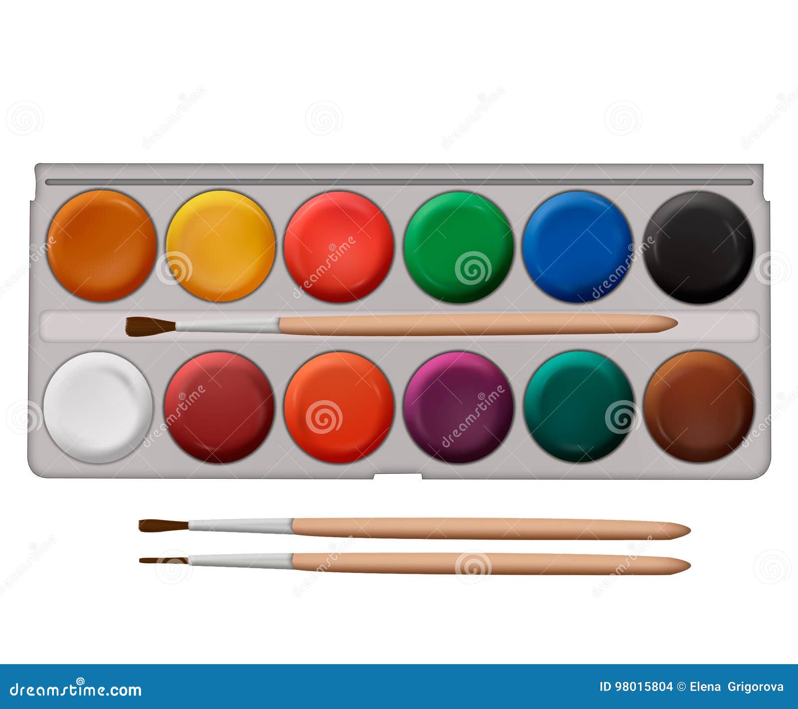 Acuarelas Para Los Niños Pintura Para La Escuela Pintura Para Dibujar Stock  de ilustración - Ilustración de acuarela, artista: 98015804