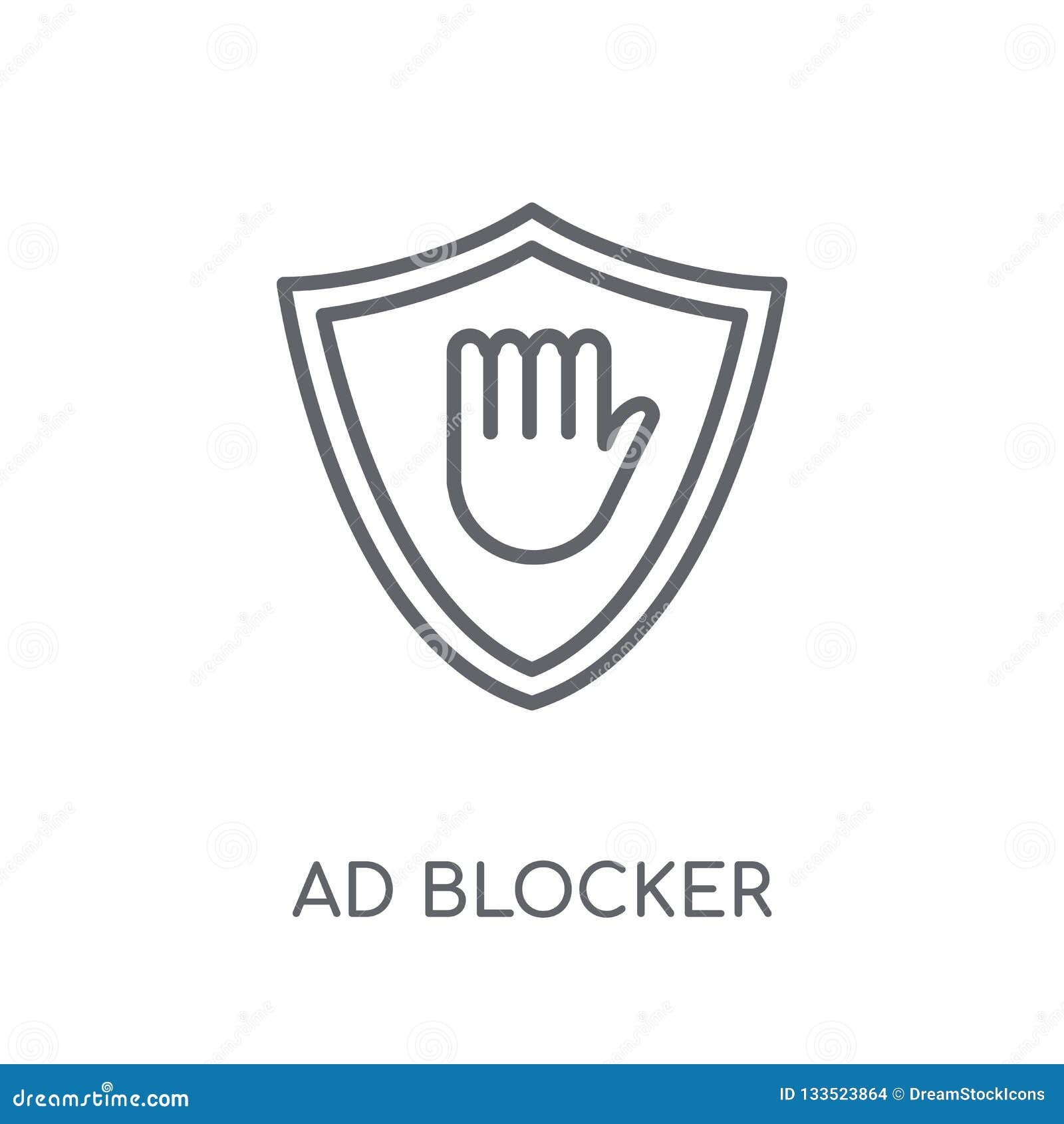 Ad Blocker Linear Icon. Modern Outline Ad Blocker Logo Concept O Stock
