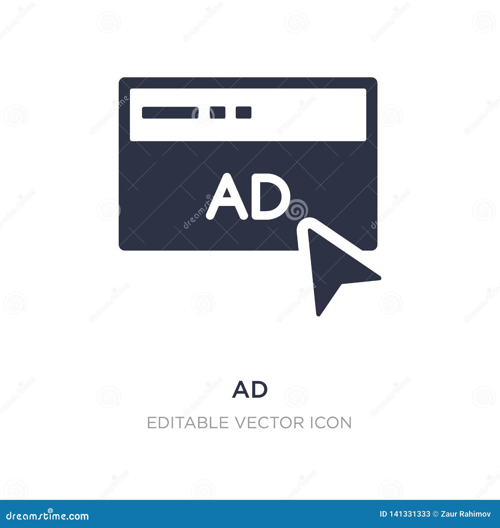ad icon on white background. simple   from social media marketing concept