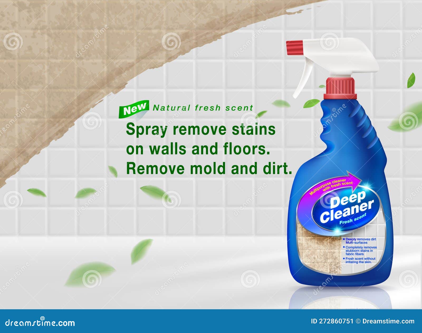 Ad Template Spray Remove Stains Stock Vector Illustration of floor