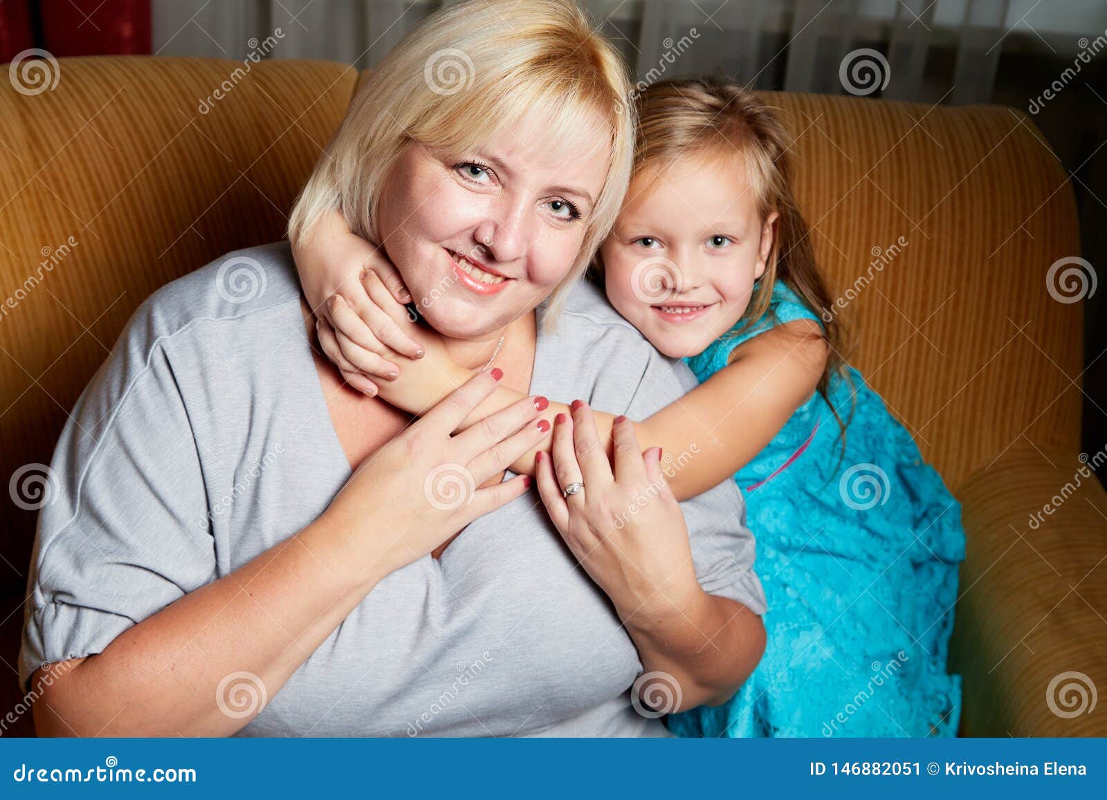 Adalt Mother and Her Young Daughter in the Room Stock Image Image of