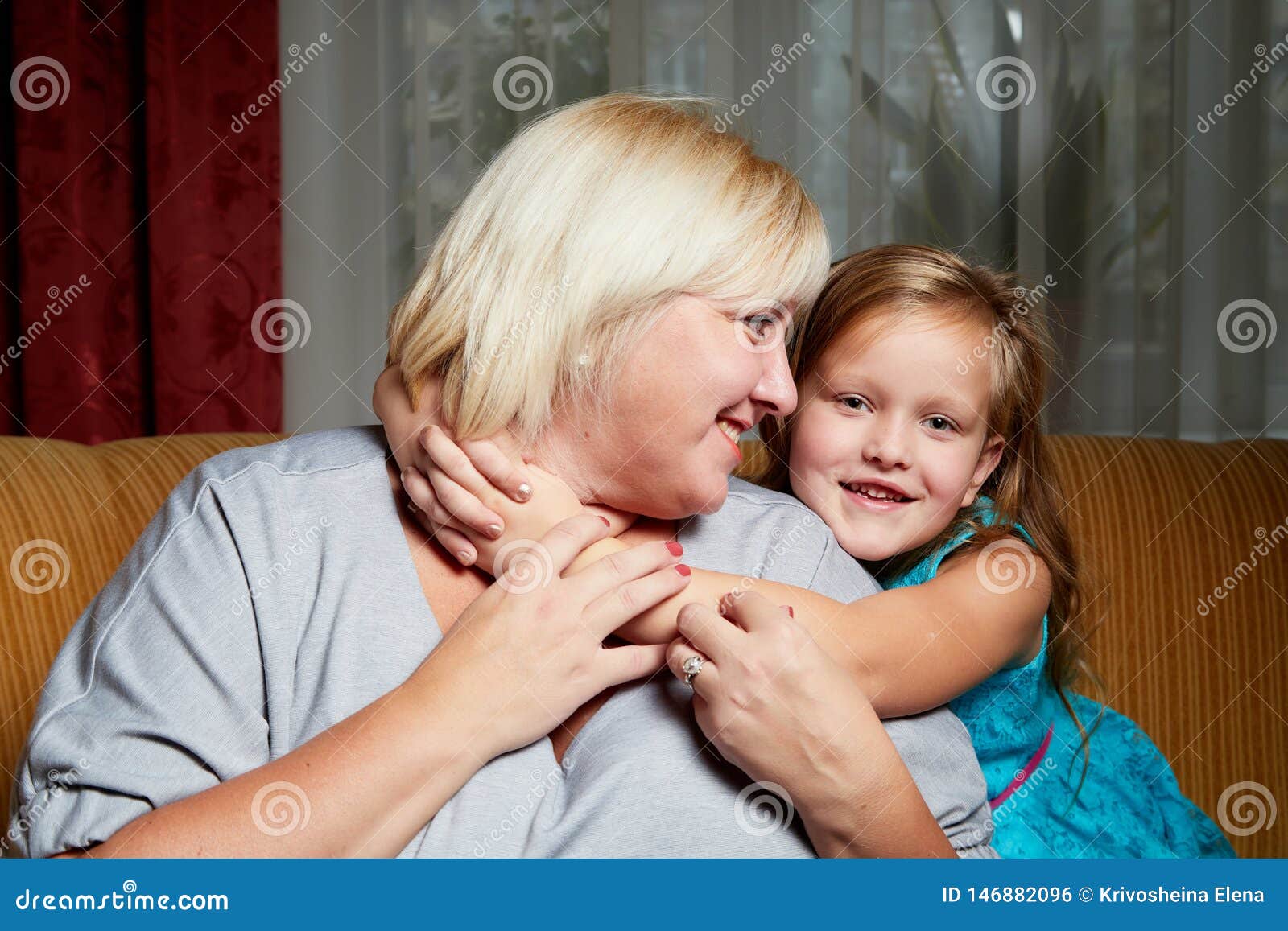 Adalt Mother and Her Young Daughter in the Room Stock Photo Image of
