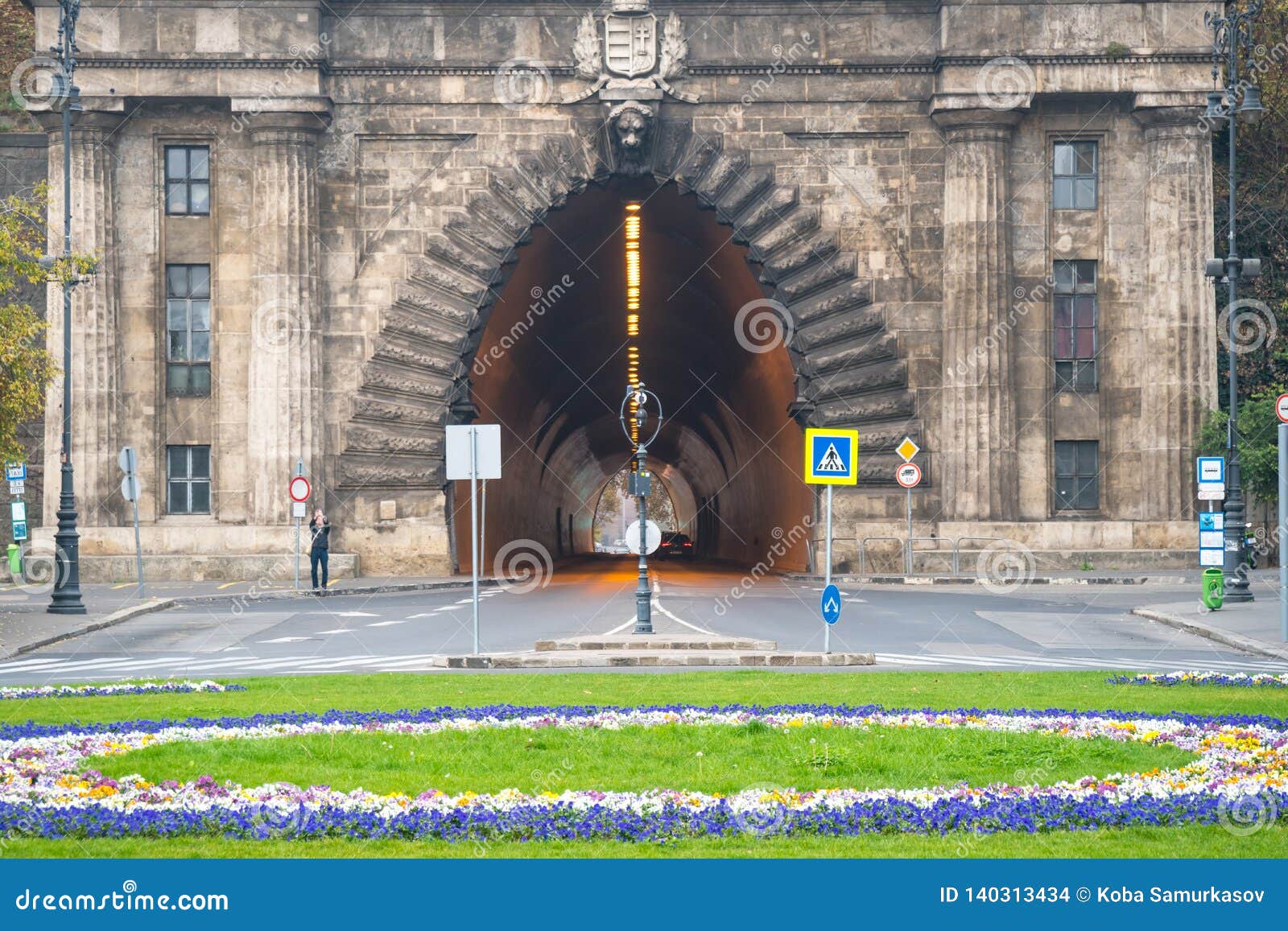 Adam Clark Tunnel Under Castle Hill in Budapest Editorial Stock Image